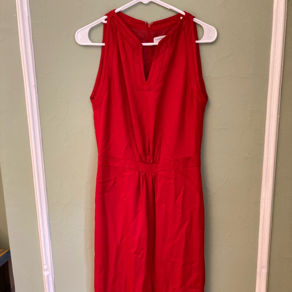 Classic Red Carolina Herrera sheath dress. Excellent condition.